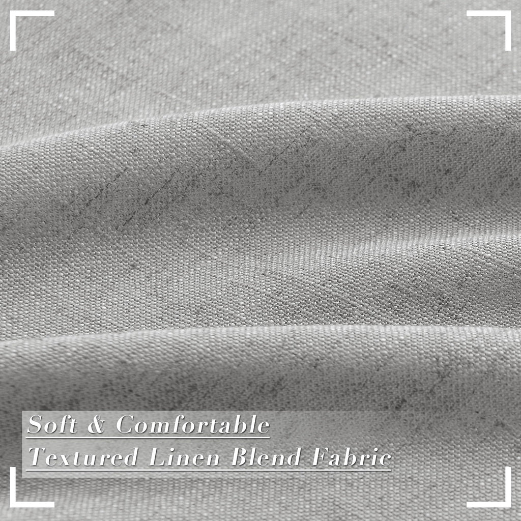 Joywell Linen Pinch Pleated Curtains 120 Inch Long,Back Tab Clip Rings Semi Sheer Light Filtering Soft Lightweight Drapes With Hooks Boho For Bedroom Living Room,W50 X L120,Grey,2 Panels Set