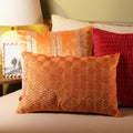 Pure Home + Living Orange Embroidered Rectangle Cushion Cover