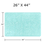 Pureswan Aqua Bathroom Rugs - Absorbent And Washable Bath Mat, Non-Slip, Thick Soft Chenille Bath Rugs For Bathroom Floor, Showe