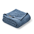 Bare Home Polar Fleece Blanket - Twin/Twin XL Blanket - Heathered Dark Blue - Warm & Cozy - Premium Fleece - Blanket for Bed, Ca