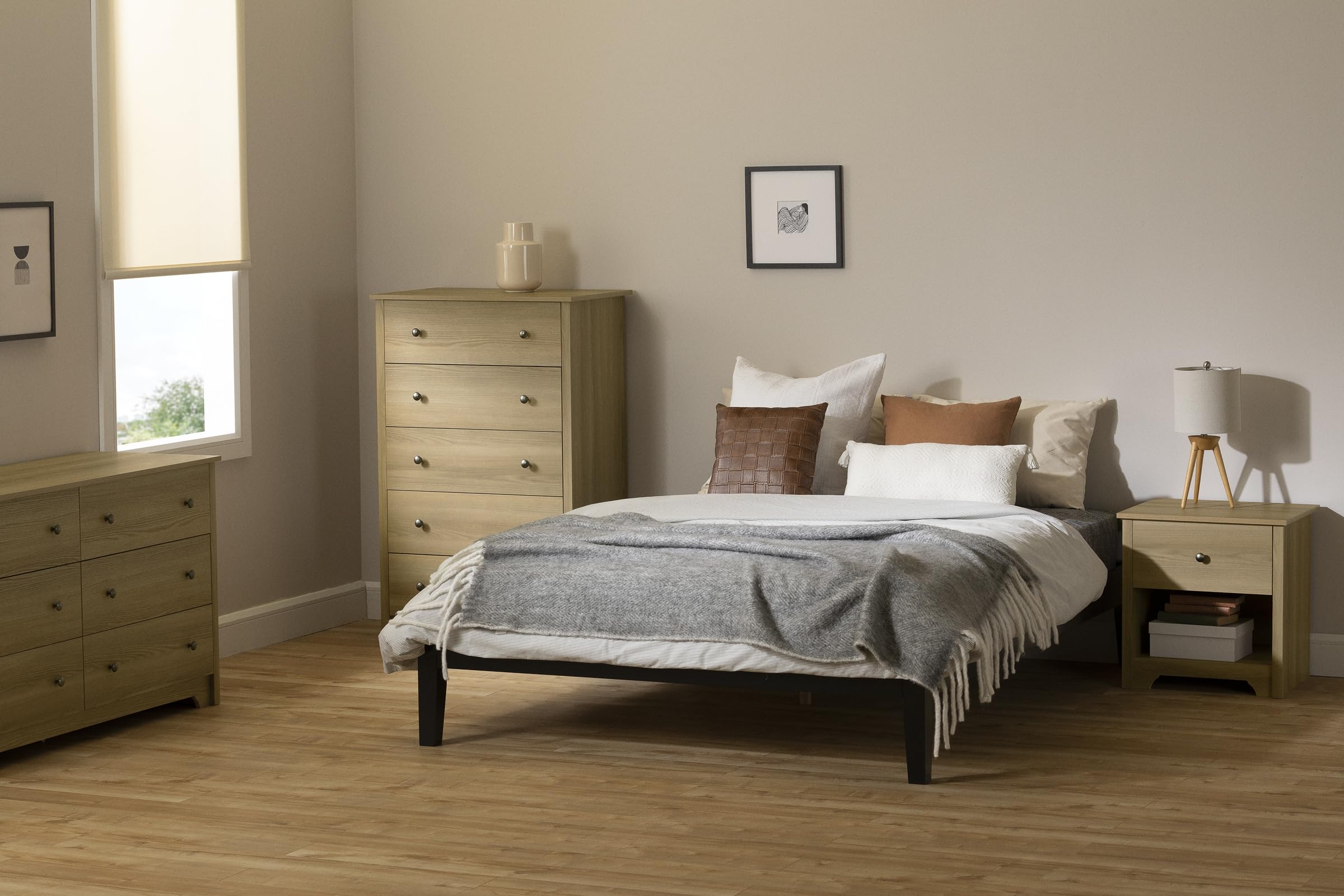 South Shore Vito 5-Drawer Chest Dresser, Natural Ash