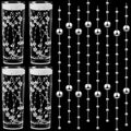 48 Pcs Artificial Pearls Strings for Floating Candles Faux Vase Fillers Decorative Bead Garlands for Wedding Centerpieces Table 