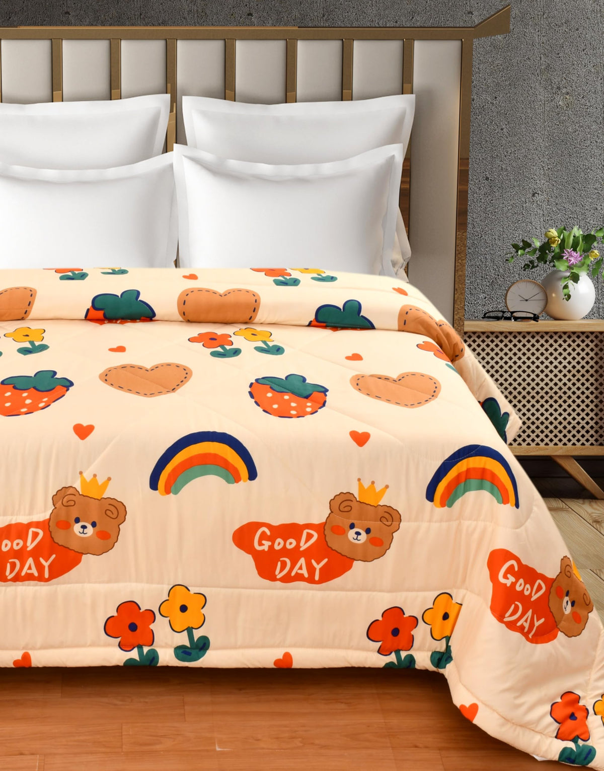 FRESH FROM LOOM Microfiber Cartoon Printed Double Bed Blanket for Kids|Soft Comforters for Children|Dohar for Kid Boys & Girls|A