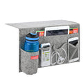 Zafit Linen 5 Pockets Bedside Caddy, Bedside Storage Organizer with Water Bottle Holder for Magazine, Remotes, Phone (Grey)
