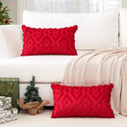 Artscope Pack Of 2 Soft Plush Short Wool Velvet Decorative Throw Pillow Covers Luxury Style Cushion Covers Christmas Pillow Shel