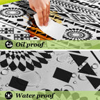 Picnic Table Cover With Bench Covers Vinyl Elastic Edges Fitted Rectangle Tables Seat Waterproof 3-Piece96X30In Set Outdoor Rect