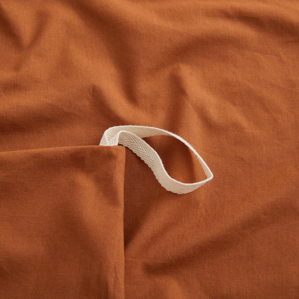 Lovque Burnt Orange Duvet Cover Full Size, 100% Washed Cotton Linen Like Bedding Set With Zipper Closure (No Comforter), 80X90 I