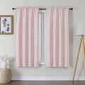 Lecloud Bessie Blush Pink Curtains 63 Inch Length 2 Panels, Light Filtering Curtains for Bedroom, Faux Linen Textured Window Dra