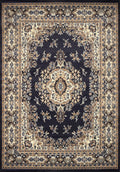 Home Dynamix Ariana Ksara Area Rug 3 Piece Set (411 x611,18 x411,18 x28), Border Navy Blue