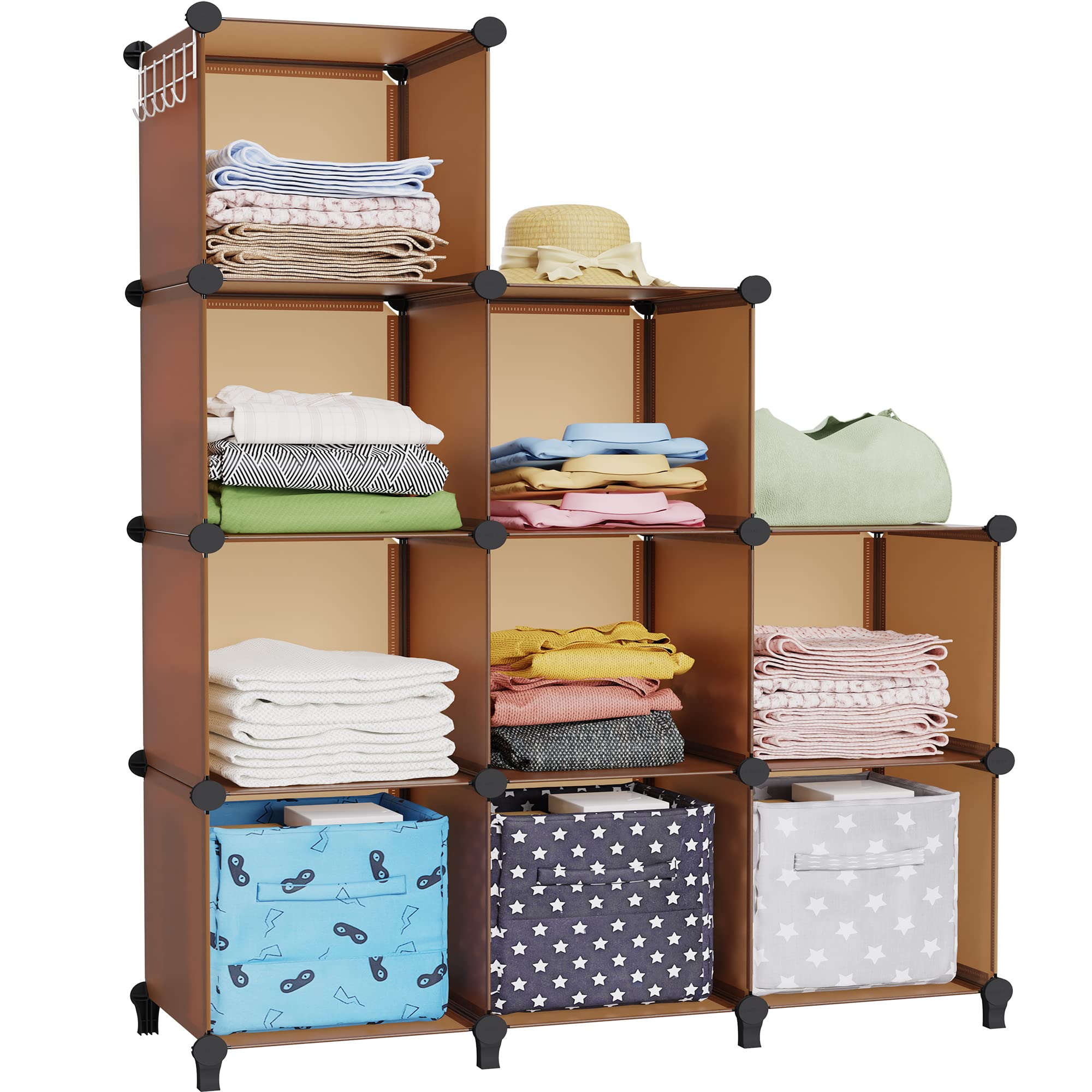 Homidec Closet Organizer, 9-Cube Closet Organizers And Storage, Portable Closet Storage Shelves,Closet Organizer Storage Shelves, Clothes Storage Organizer For Garment Racks, Closet, Wardrobe