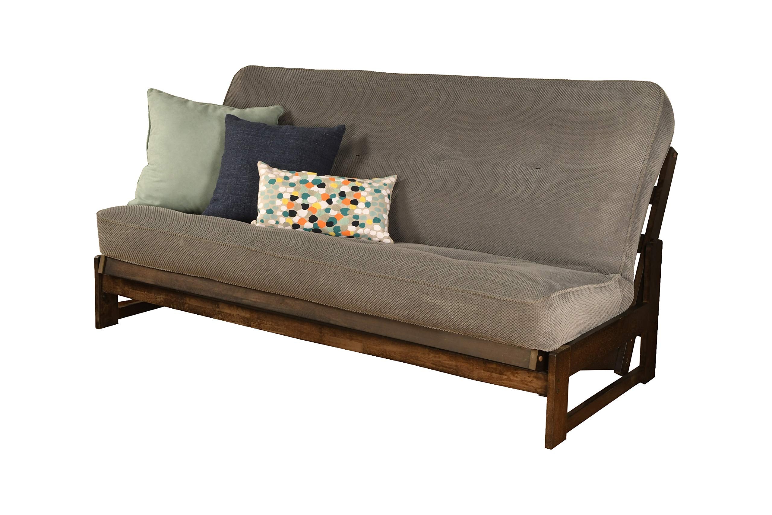 Kodiak Furniture Aspen Futon With Fabric Mattress In Marmont Mocha/Thunder Blue