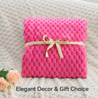 Bedelite Fleece Throw Blanket For Couch & Bed - 3D Jacquard Decorative Hot Pink Blanket, Super Soft And Cozy Warm Fuzzy Blanket
