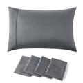 Bedsure Queen Pillow Cases Set Of 4 - Dark Grey Polyester Microfiber Pillowcases 4 Pack, Super Soft And Cozy Gray Pillowcase, Pillow Case Covers With Envelop Closure, 20X30 Inches