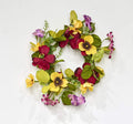 Worth Imports 13 Pansy Set of 2 Candle Ring, Yellow,Red,Pink,Green