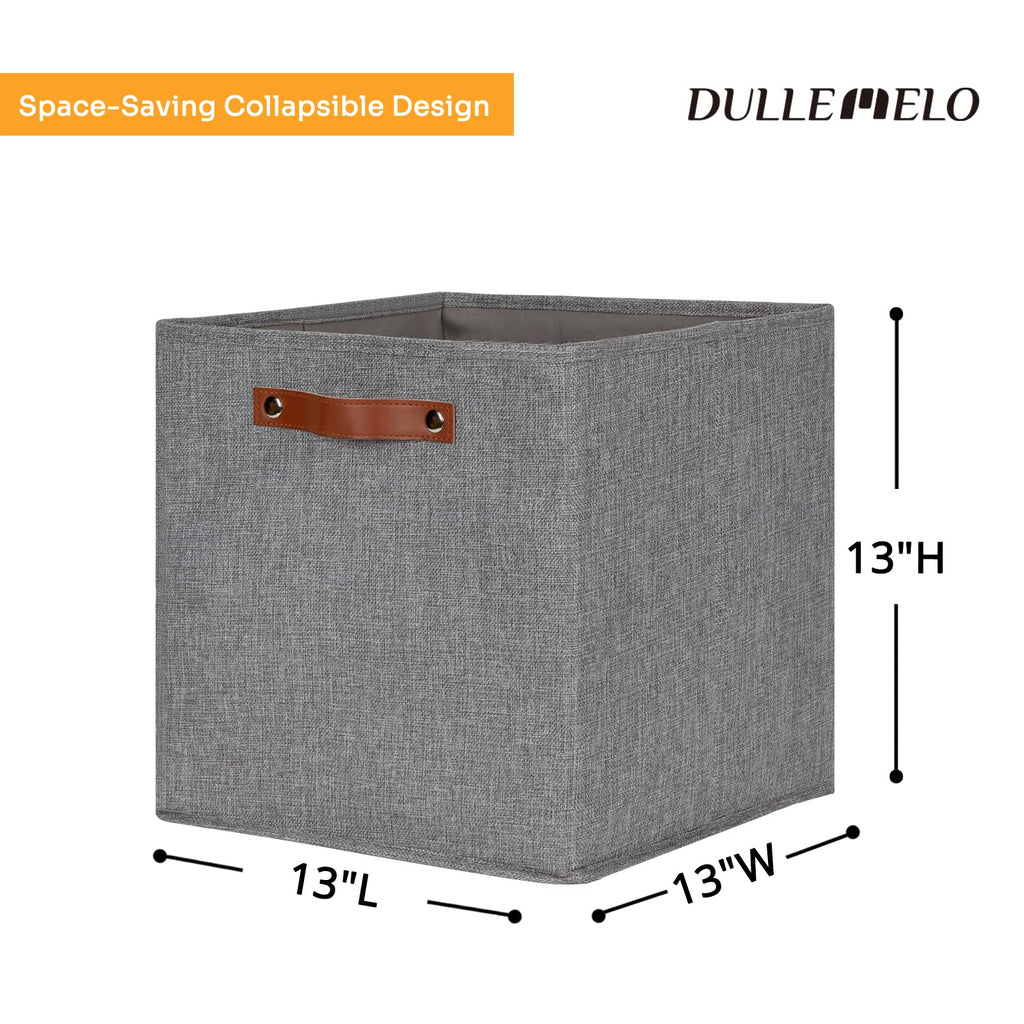 Dullemelo Fabric Storage Cubes,13 Inch Cube Stroage Bins For Empty Gift Basket,Toys Nursery Clothes Storage Linen Closet Organiz