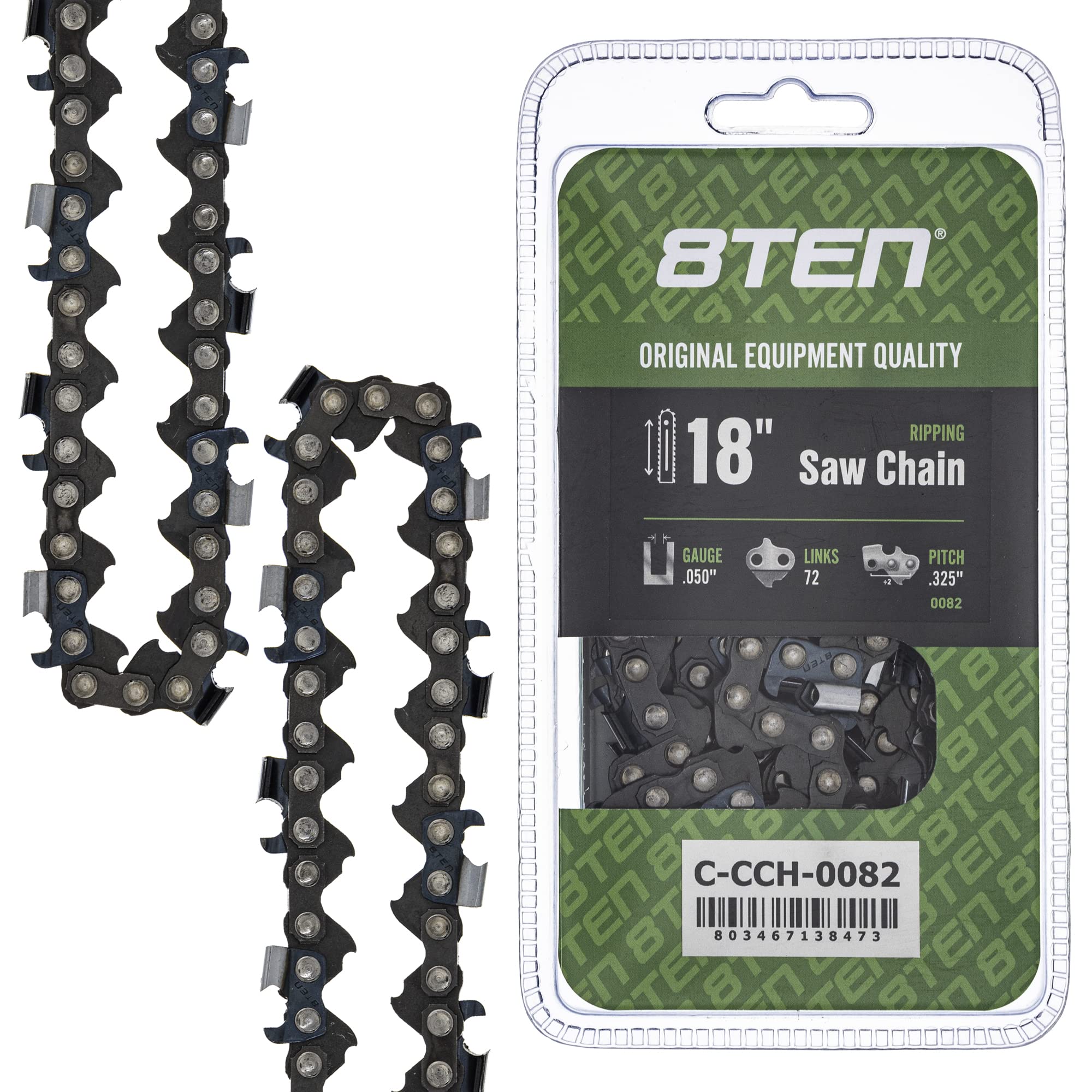 8Ten Ripping Chainsaw Chain 18 Inch .050 .325 72Dl For Echo Cs450 Husqvarna 50 55 455 460 Rancher Poulan 285