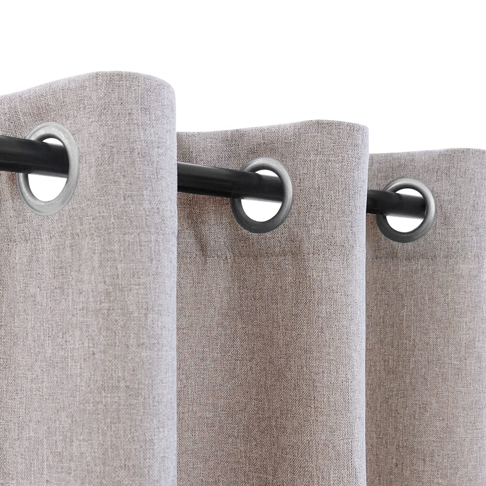 Jinchan Linen Textured 75% Blackout Curtain 96 Inch Length For Living Room Extra Wide For Room Divider Curtain Taupe Bedroom Curtain Thermal Insulated Grommet Top 1 Panel Window Curtain Drape