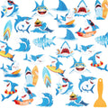 Fullhawl 30 Pcs Shark Non Slip Bathtub Stickers Colorful Shark Anti Slip Shower Stickers Shower Floor Nonslip Sticker Applique A