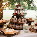 30 Pcs Rustic Wood Wedding Place Card Holders With 32 Pcs Kraft Tented Cards Half-Round Table Numbers Holder Stand Wooden Memo H
