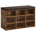 Vasagle Shoe Bench With Cushion, Storage Bench With Padded Seat, Entryway Bench With 9 Compartments, For Bedroom, 11.9 X 30.9 X 18.9 Inches, Rustic Brown And Chestnut Brown Ulhs009B01