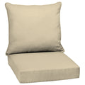 Arden Selections Outdoor Deep Seat Set, 24 X 24, Rain-Proof, Fade Resistant, Deep Seat Bottom And Back Cushion 24 X 24, Tan Leal