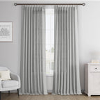 Joywell Linen Pinch Pleated Curtains 120 Inch Long,Back Tab Clip Rings Semi Sheer Light Filtering Soft Lightweight Drapes With Hooks Boho For Bedroom Living Room,W50 X L120,Grey,2 Panels Set