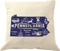 Drupsco 18X18 Pennsylvania Pillow Cover - Cotton Linen Throw Pillow, Pennsylvania Decor Pillowcase