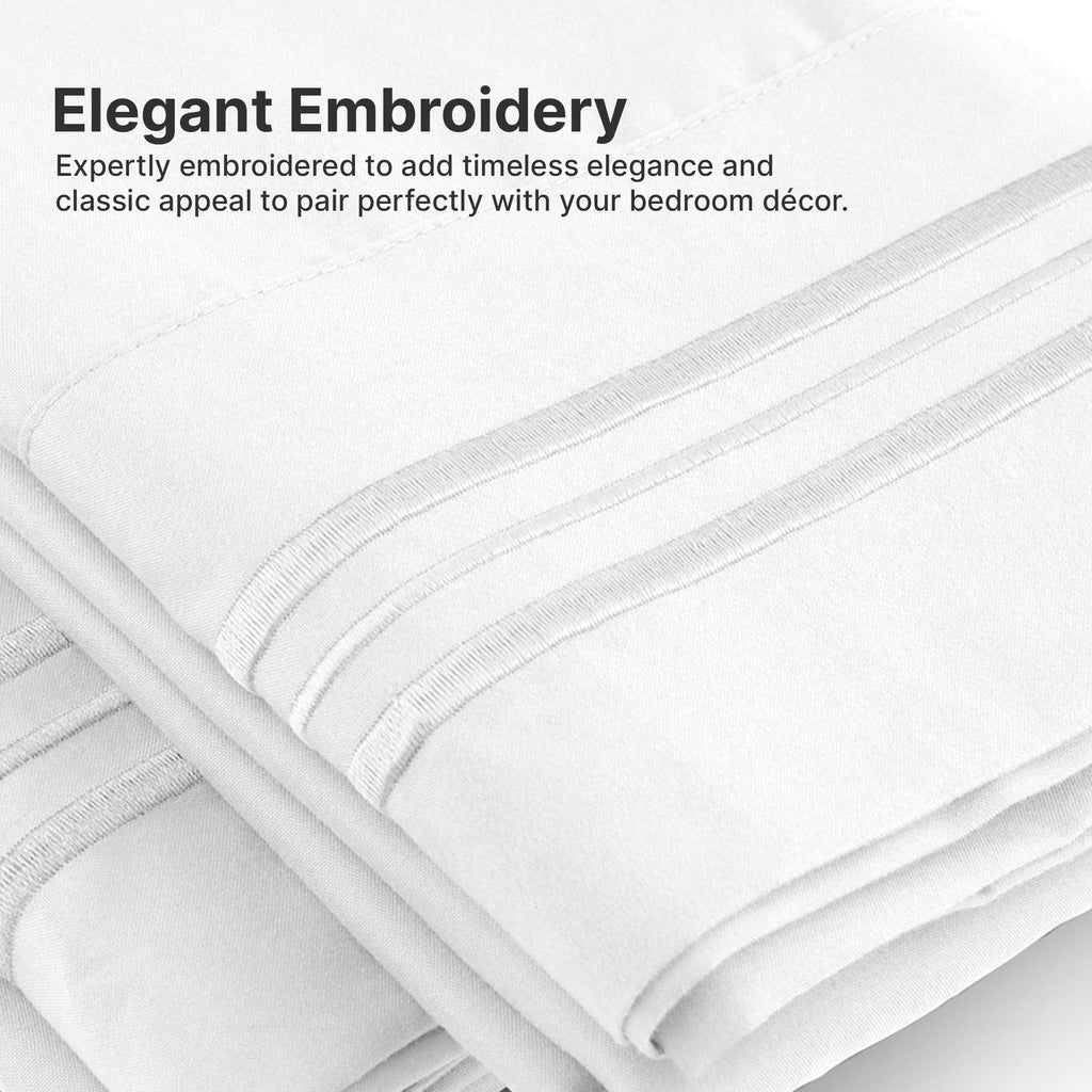 Extra Deep Pocket Cal King Sheets - 4 Piece Breathable & Cooling Bed Sheets - Hotel Luxury Bed Sheet Set - Soft, Wrinkle Free & Comfy - Easily Fits Extra Deep Mattresses - Deep Pocket White Sheets Set
