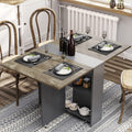 Tiptiper Folding Dining Table, Drop Leaf Dining Table with 6 Wheels and 2-Layer Storage Shelf, Space Saving Dining Table for Sma