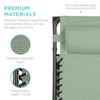 Best Choice Products Folding Zero Gravity Outdoor Recliner Patio Lounge Chair W/Adjustable Canopy Shade, Headrest, Side Accessory Tray, Textilene Mesh - Sage Green