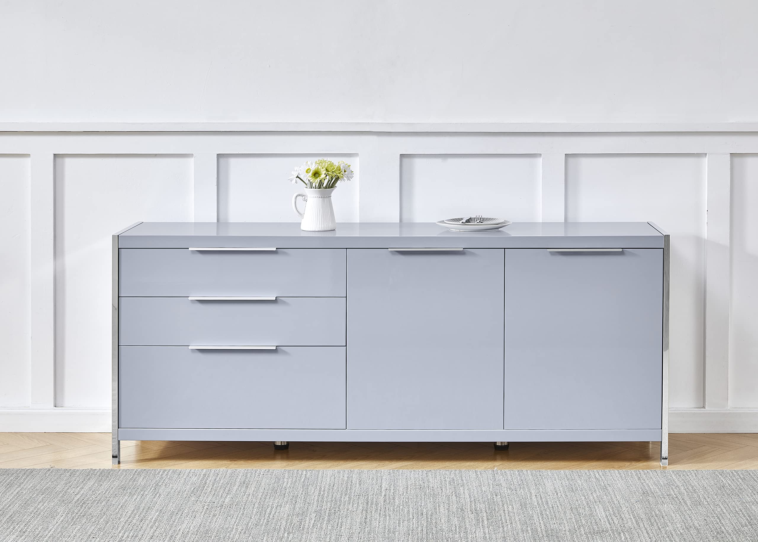 Best Quality Furniture Ac13-A Cabinet, Light Gray