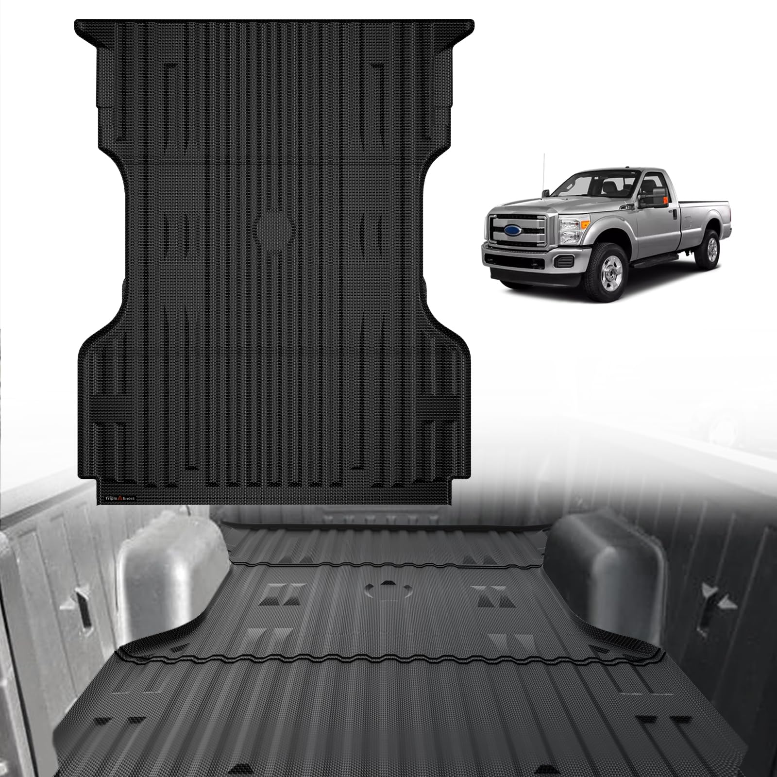 Triplealiners Truck Bed Mat Compatible With 1999-2016 Ford Super Duty F250/F350/F450 Accessories 6.8Ft Vehicle Perfectly Flush A