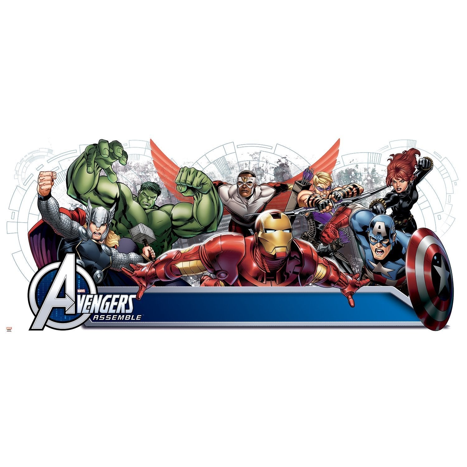 RoomMates Avengers Assemble Headboard Giant Wall Decal with Alphabet for Personalization, RMK2240GM