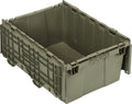 Quantum QDC2115-9 Plastic Storage Container with Attached Flip-Top Lid, 21 x 15 x 9, Gray