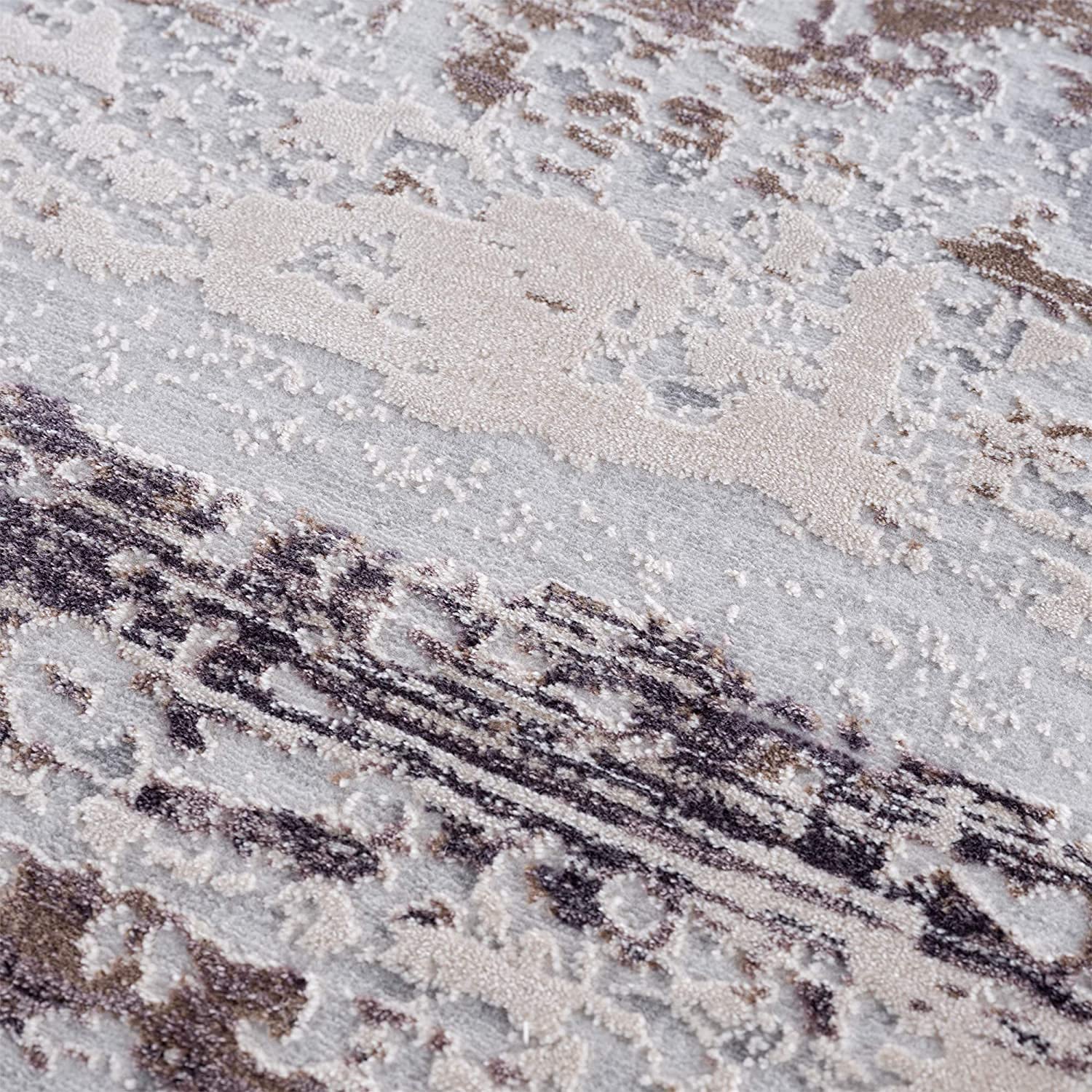 HomeRoots 100% High Grade Polypropylene 3â€ x 5â€ Violet Abstract Striations Area Rug