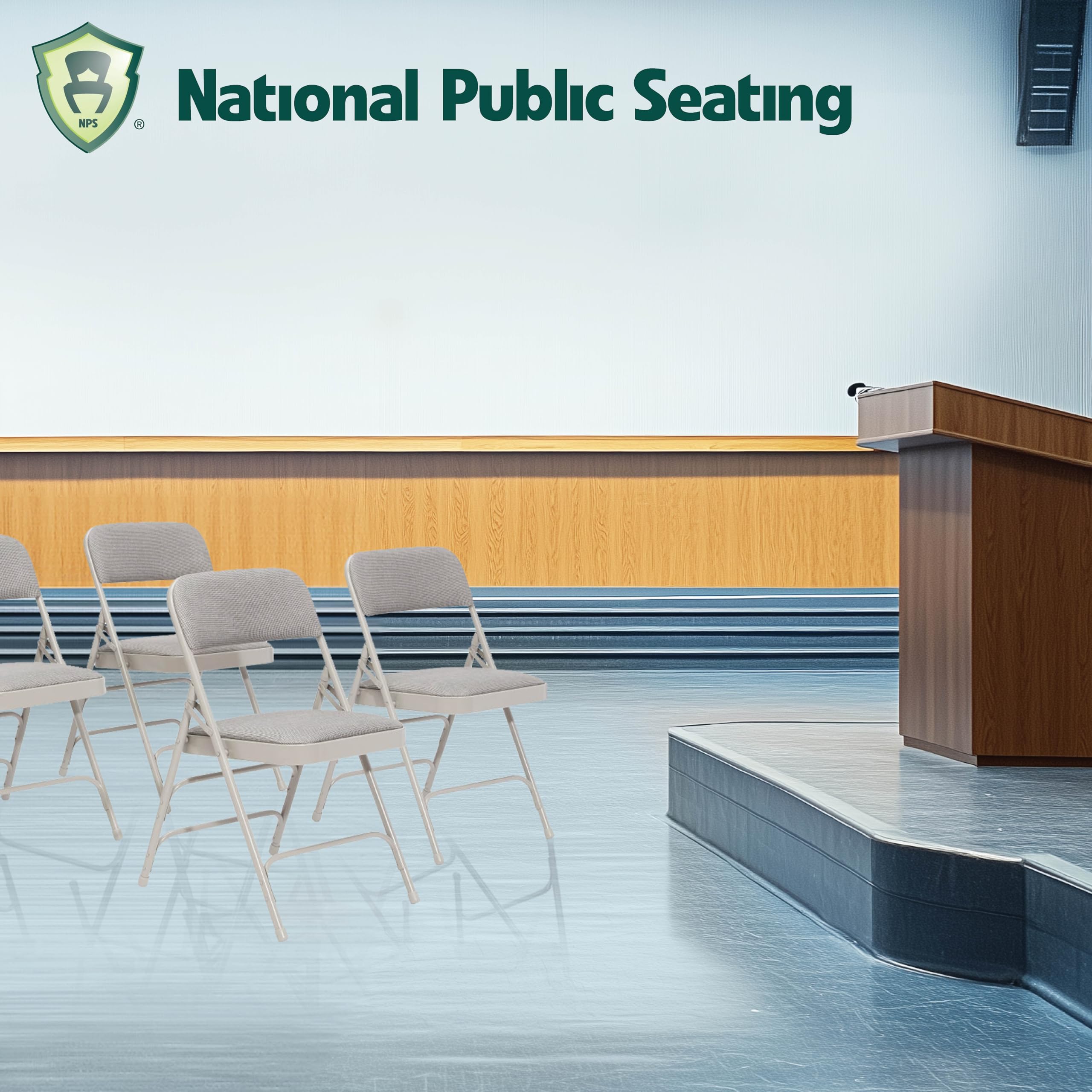 2300 Series Triple Strength Upholstered Folding Chair [Set Of 4] Color: Gray/Gray Frame