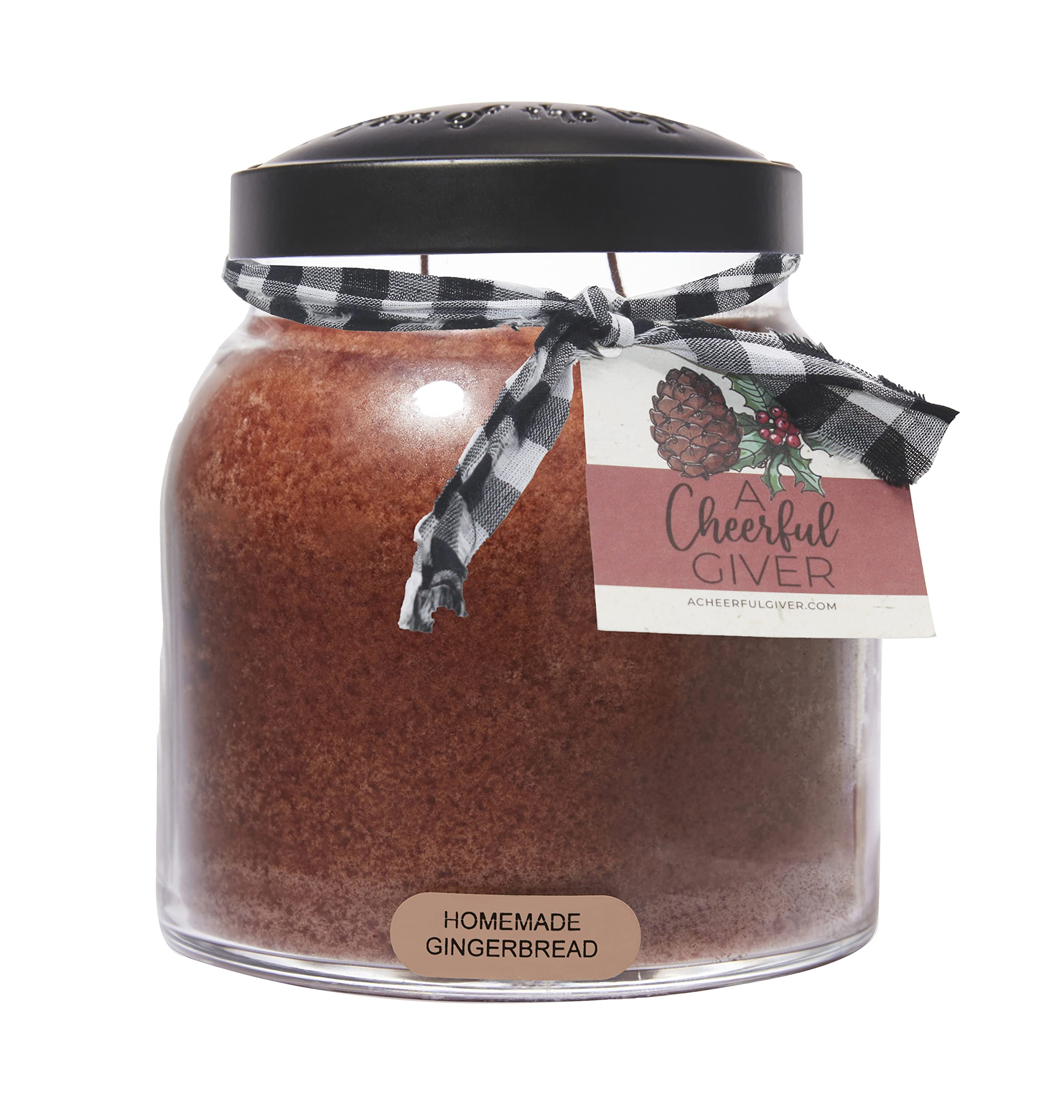 A Cheerful Giver - Homemade Gingerbread - 34oz Papa Scented Candle Jar with Lid - Keepers of the Light - 155 Hours of Burn Time,