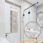 Crowned 2Pcs Over Door Hanging Storage Bags Wall Mount Closet Organizer, 4 Big Pockets Linen Cotton Fabric Living Room Bedroom B