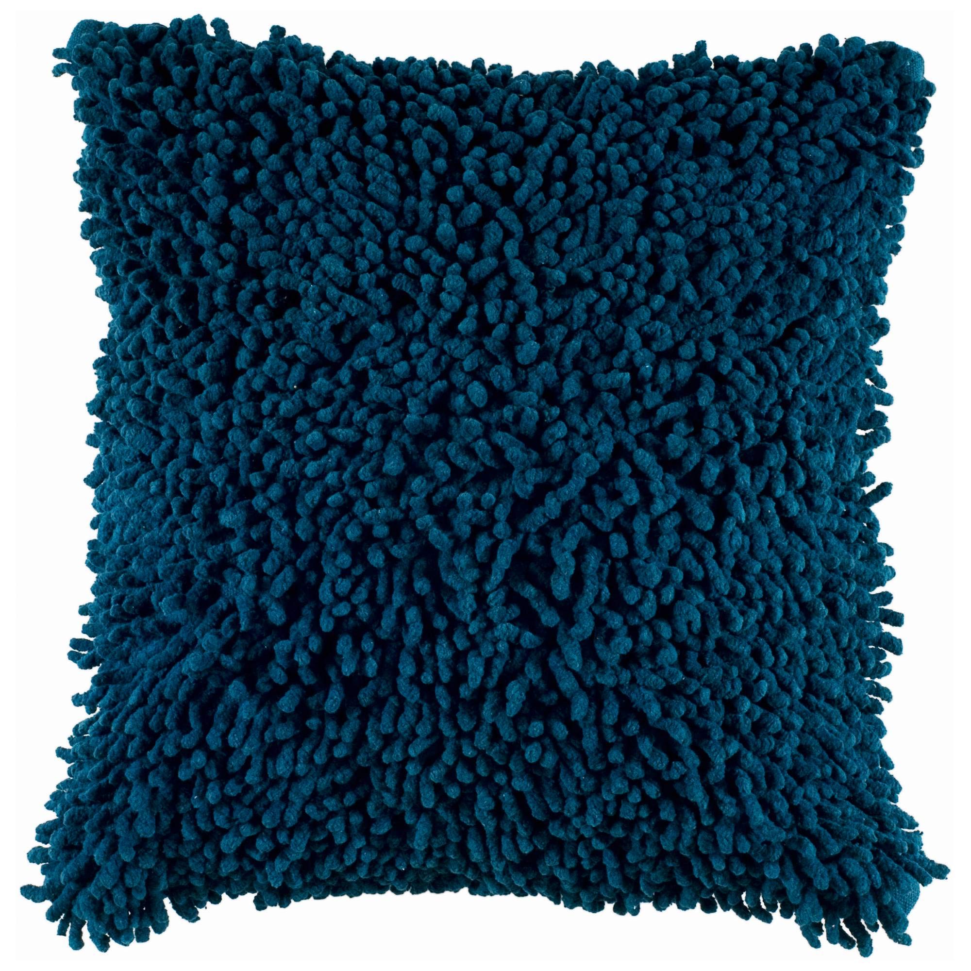 Rizzy Home | T04050 | Poly Fill Decorative Pillow | 18"X18" Blue/Blue/Solid