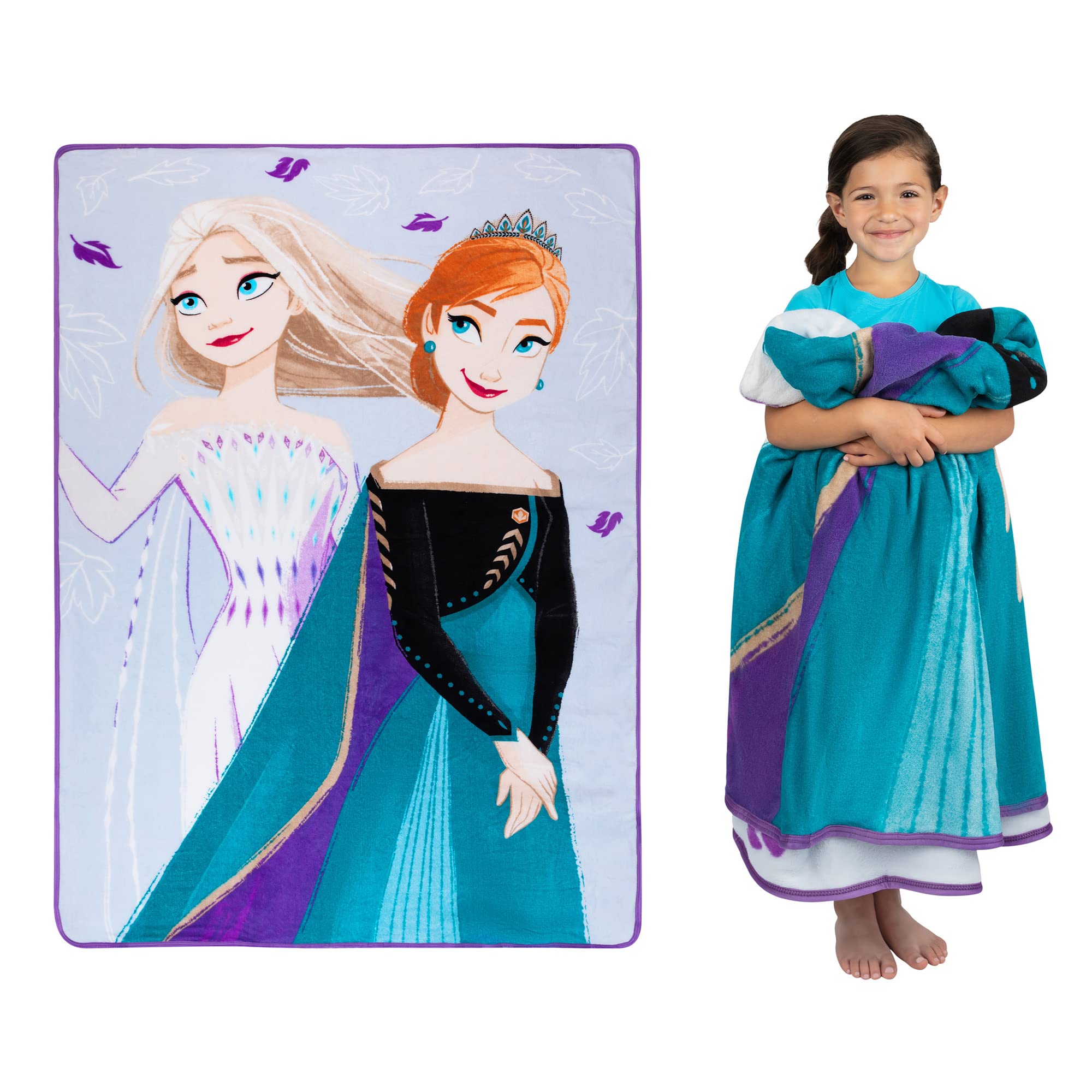Disney Frozen 2 Kids Bedding Super Soft Plush Micro Raschel Blanket, 62 In X 90 In, 'Official' Disney Product By Franco