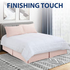 Cathay Home Double Brushed Microfiber Pleated Easy Fit Bed Skirt, Ultra Soft, Fade And Wrinkle Resistant - Blush, Queen