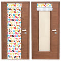 Leinuosen 2 Pcs Classroom Door Window Cover Curtains Blackout Lockdown Shades for Glass Doors Window Covering Darkening Blackout