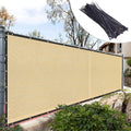Royal Shade Custom Size 4' X 111' Beige Fence Privacy Screen Windscreen Cover Netting Mesh Fabric Cloth - Cable Zip Ties Include