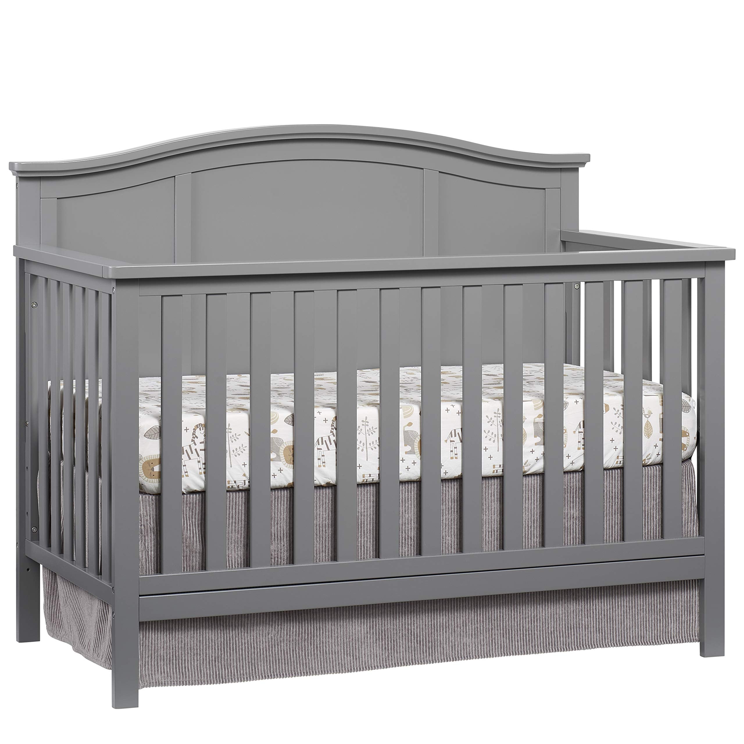 Oxford Baby Emerson 4-In-1 Convertible Baby Crib, Dove Gray, Greenguard Gold Certified