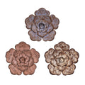 Stratton Home Décor Farmhouse Set Of 3 Rustic Metal Flowers Wall Decor