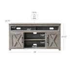Belleze Modern 58 Inch Barn Door Wood Tv Stand & Media Entertainment Center Console Table For Tvs Up To 65 Inches With Two Open Shelves And Cabinets - Corin (Gray Wash)