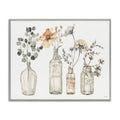 Stupell Industries Antique Floral Bouquets Flowers Glass Jar Painting Framed Giclee Art Design by Lisa Audit