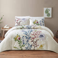 Style Quarters 100% Polyester Floral Blue Duvet Cover Queen with 1 Duvet Cover and 2 Pillow Shams (King)