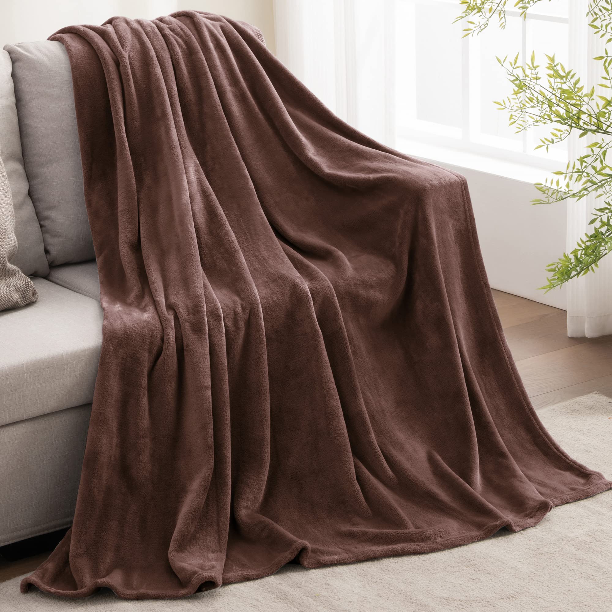 Bedelite Fleece Blanket Brown Throw Blankets For Couch & Bed, Plush Cozy Fuzzy Blanket 50 X 60, Super Soft & Warm Blankets For F