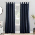 Sun Zero Easton Energy Saving Blackout Tab Top Curtain Panel, 40 x 84, Navy Blue
